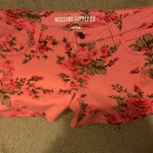 CORAL MOSSIMO FLORAL SHORTS